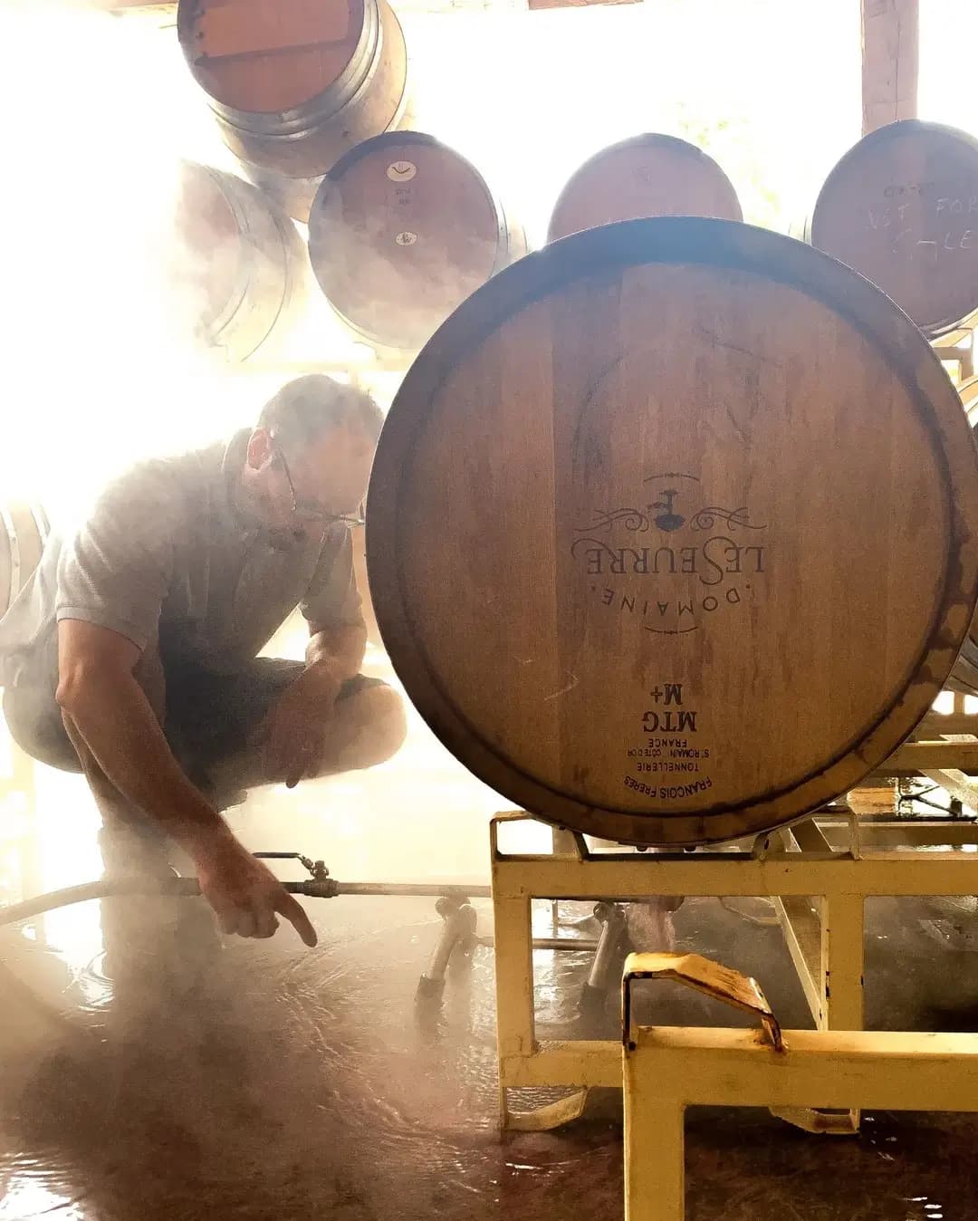 Guests enjoying wine tasting at Domaine LeSeurre
